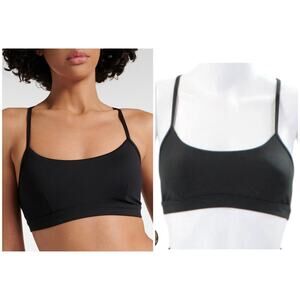 Alo Yoga Airlift Intrigue Strappy Sports Bra Black Crisscross Back Athleisure